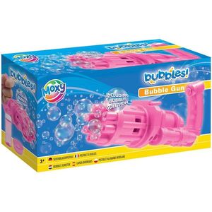 Pistol pentru baloane de sapun Bubble Shooter cu 50 ml solutie inclusa Moxy roz imagine