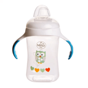 Cana cu manere si cioc de silicon Minut Baby 300 ml 6+ verde imagine