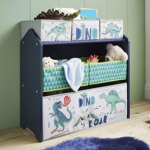 Organizator din lemn Ginger Home pentru jucarii cu 6 cutii textile Dinosaur imagine