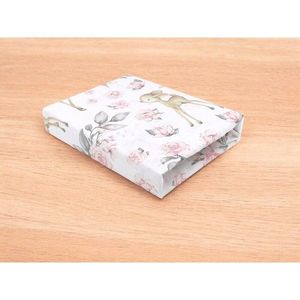 Cearceaf cu elastic Qmini pentru patut co-sleeper Aurora 76x43 cm Sweet Deer pink imagine