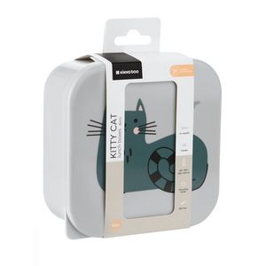 Set 4 cutii pentru pranz KikkaBoo Kitty Cat Grey imagine