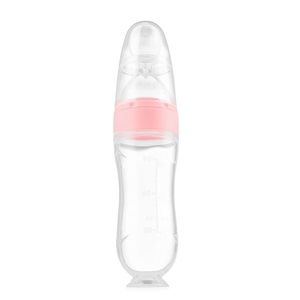 Lingurita din silicon Kidnort cu rezervor gradat 90 ml Retter Sommar Hjarta Pink imagine