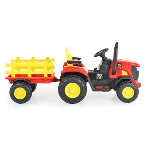 Tractor electric cu remorca si telecomanda Moni Rancher Red imagine