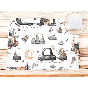 Perna clasica de dormit MimiNu din bumbac cu volanas 30x40 cm Cars Grey imagine