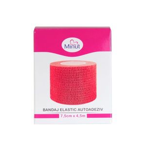 Bandaj elastic autoadeziv Minut rosu 7.5 cm x 4.5 m imagine