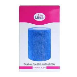 Bandaj elastic autoadeziv Minut albastru 10 cm x 4.5 m imagine