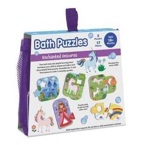 Puzzle de baie cu piese mari de spuma Unicorns Bath Puzzle imagine