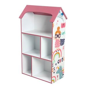 Organizator casuta din lemn Ginger Home pentru jucarii si carti Super Girl imagine