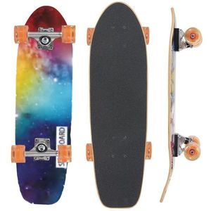 Skateboard cu platforma antiderapanta si roti luminoase LED 71x20 cm multicolor imagine