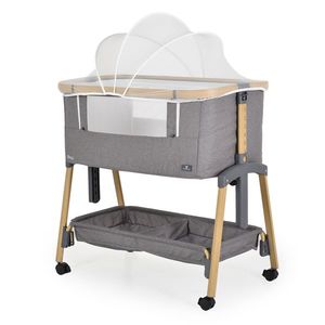 Patut Co-Sleeper cu laterala culisanta si inaltime reglabila Cangaroo Amo Light Grey imagine