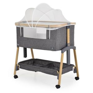 Patut Co-Sleeper cu laterala culisanta si inaltime reglabila Cangaroo Amo Dark grey imagine