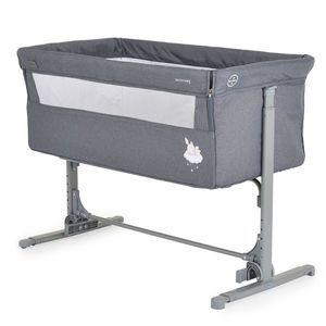 Patut Co-Sleeper cu laterala culisanta si inaltime reglabila Moni Mystery Grey imagine