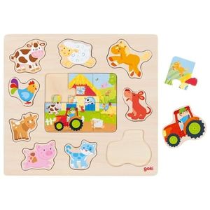 Puzzle din lemn - Farm Animals | Goki imagine