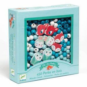 Kit creativ - Wooden Beads - Small Animals | Djeco imagine