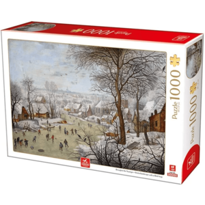 Puzzle 1000 piese - Winterlandscape with a Bird Traps | Deico Games imagine