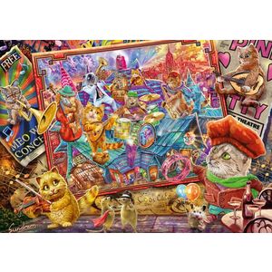 Puzzle 1000 piese - Steve Sundram - Cat Mania | Schmidt imagine