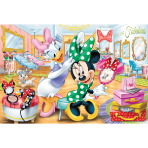 Puzzle 100 piese - Minnie in beauty parlous | Trefl imagine