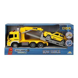 Camion de tractat cu lumini si sunete, Taxi, Maxx Wheels, 1: 16, Galben imagine