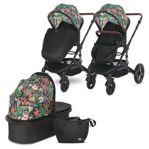 Carucior set transformabil Lorelli Boston, pana la 22 kg, Tropical flowers imagine