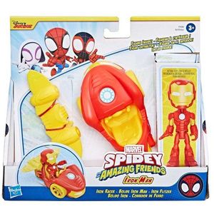 Figurina cu vehicul, Spidey and His Amazing Friends, Iron Man, F74585 imagine