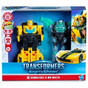 Set 2 figurine Transformers, Earthspark, Bumblee Bee si Mo Malto, F8439 imagine