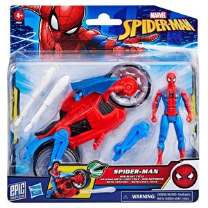 Set figurina cu motocicleta, Spiderman, Web Blast Cycle, 10 cm, F6899 imagine