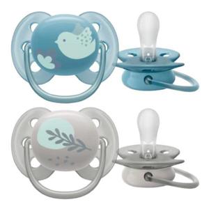 Set de 2 suzete Soft Gri/Bleu 6-18luni, Philips Avent imagine