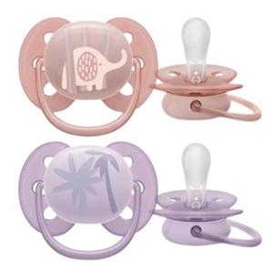 Set de 2 suzete Soft Mov/Coral 0-6luni, Philips Avent imagine