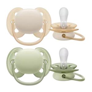 Set de 2 suzete Soft Verde/Bej 0-6 luni, Philips Avent imagine