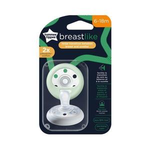 Set de 2 suzete ortodontice 6-18 luni, Tommee Tippee, Alb/Verde imagine