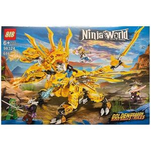 Set de constructie Ninja World - Dragonul Galben Ninjago, 686 piese tip lego imagine