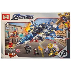 Set de constructie Avengers Quinjet - Nava de lupta a supereroilor, 667 piese tip lego imagine