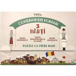 Construieste romania - Puzzle in 3 straturi: judete, regiuni, relief imagine