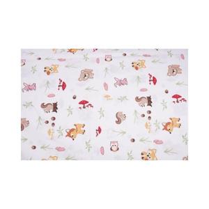 Set complet 7 piese lenjerie si aparatori patut 120x60 cm bumbac 100% model animalute si ciuperci imagine