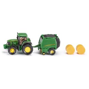 Jucarie - John Deere Tractor with Round Baler | Siku imagine