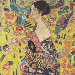 Puzzle 1000 piese - Art Collection - Gustav Klimt - Doamna cu evantaiul | Trefl imagine