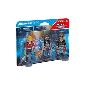 Set 3 figurine hoti, Playmobil City Action - Police imagine