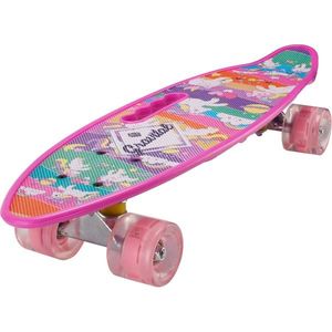 Penny board portabil Action One, ABEC-7 PU, Aluminiu, Happy unicorns imagine