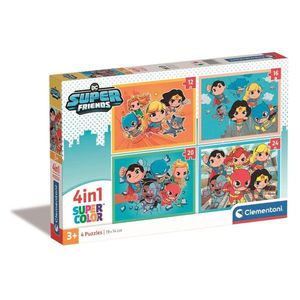 Puzzle 4 in 1 Clementoni DC Super Friends, (12, 16, 20, 24 piese) imagine