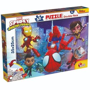 Puzzle 2 in 1 Lisciani Marvel Spidey si prietenii lui uimitori, M-Plus, 48 piese imagine