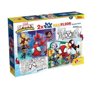 Puzzle de podea 2 in 1 Lisciani Marvel Spidey si prietenii lui uimitori, Maxi, 2 x 24 piese imagine