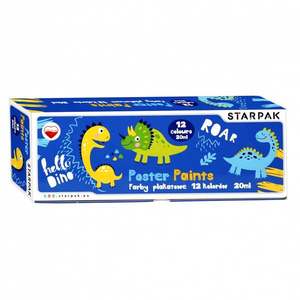 Acuarele de pictat Starpak, Dino, 12 culori, 20 ml imagine