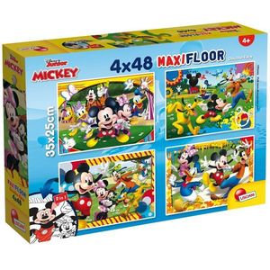 Puzzle de podea 2 in 1 Lisciani, Mickey Mouse, Maxi 4 x 48 piese imagine