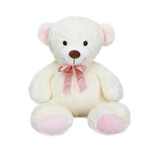 Ursulet de plus cu fundita roz, Puffy Friends, 60 cm imagine