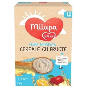 Cereale integrale cu lapte si fructe Milupa Milumil, 250 g, 12 luni + imagine