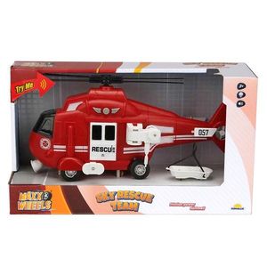 Elicopter de interventie cu lumini si sunete, Maxx Wheels, 1: 16, Rosu imagine