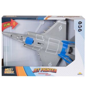 Avion Jet Fighter cu lumini si sunete, Maxx Wheels, 1: 16, Albastru imagine