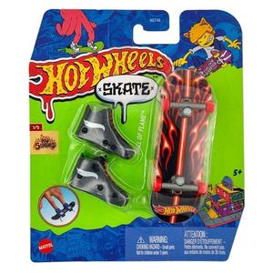 Set mini placa skateboard cu pantofi, Hot Wheels, HVJ71 imagine