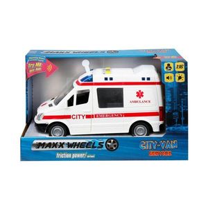 Masina de ambulanta cu lumini si sunete Maxx Wheels, 1: 16 imagine