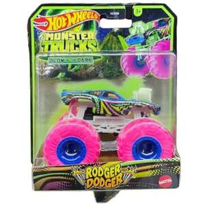 Masinuta Monster Trucks, Hot Wheels, Glow in the Dark, 1: 64, Rodger Dodger, HWC91 imagine